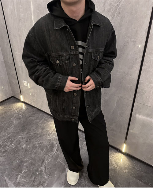 발렌시아가 BB왕관 로고 데님 자켓 - 상세 이미지