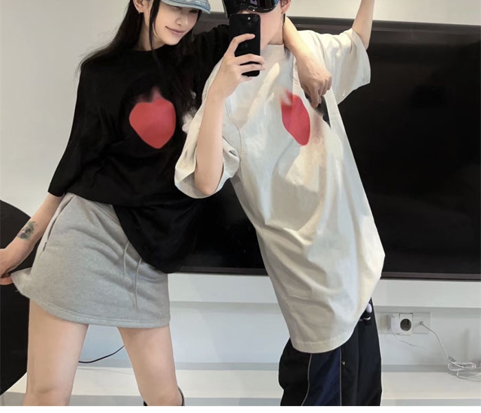발렌시아가 I LOVE 프린티드 반팔 티셔츠 - 상세 이미지