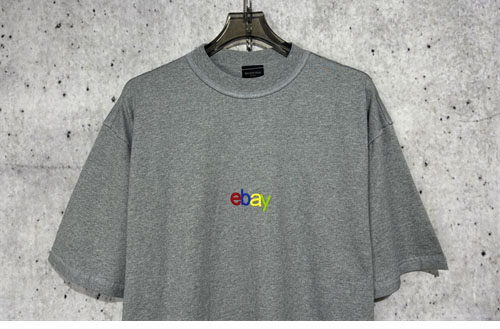 발렌시아가 eBay 자수 로고 반팔 티셔츠 - 상세 이미지