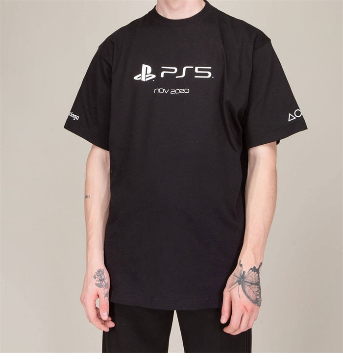 발렌시아가 x 소니 PS5 반팔 티셔츠 - 상세 이미지