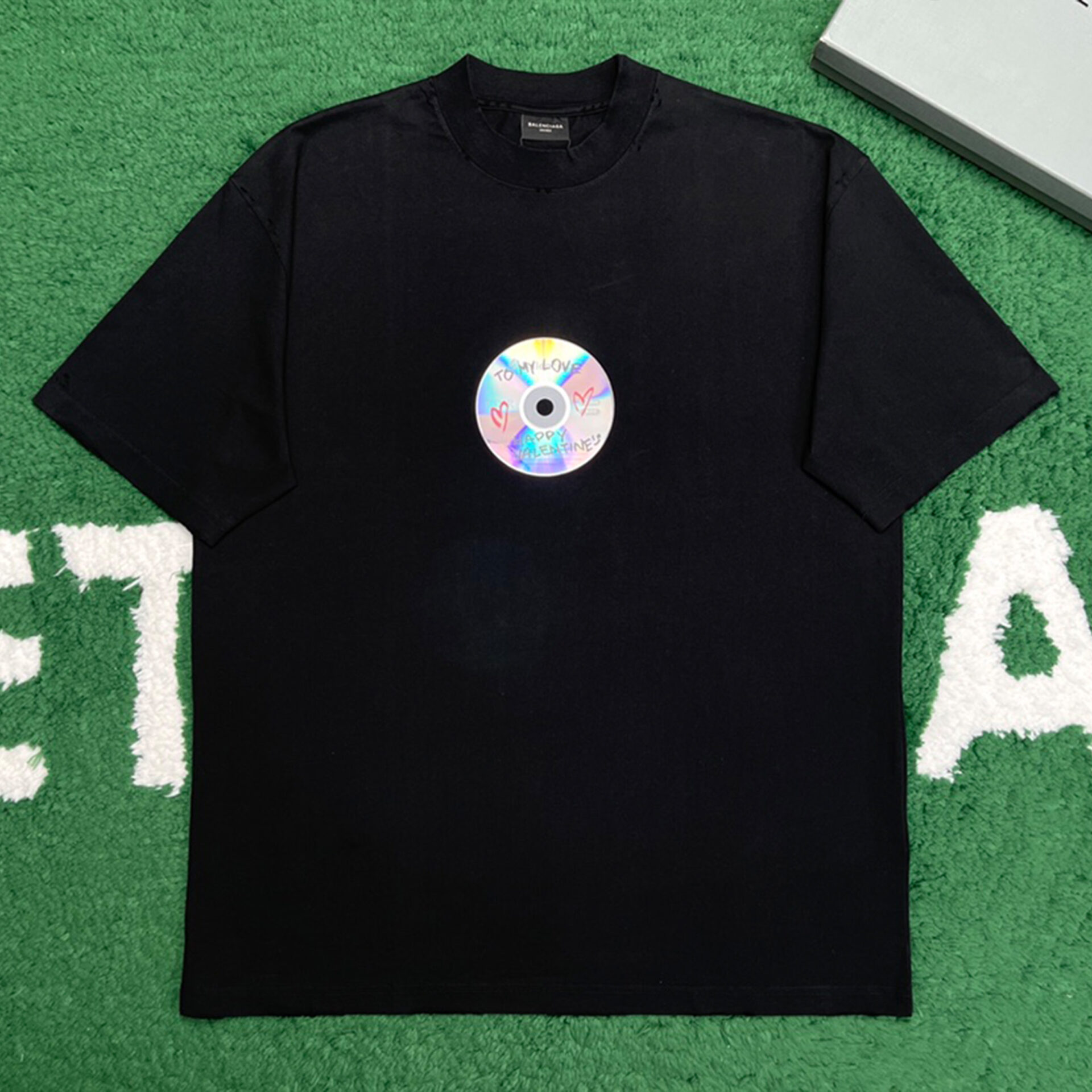 Balenciaga 발렌시아가 남자 TO MY LOVE 핏 블랙 미디엄 티셔츠 레플리카 1번 이미지 - 의류 | 세미샵 레플리카 사이트