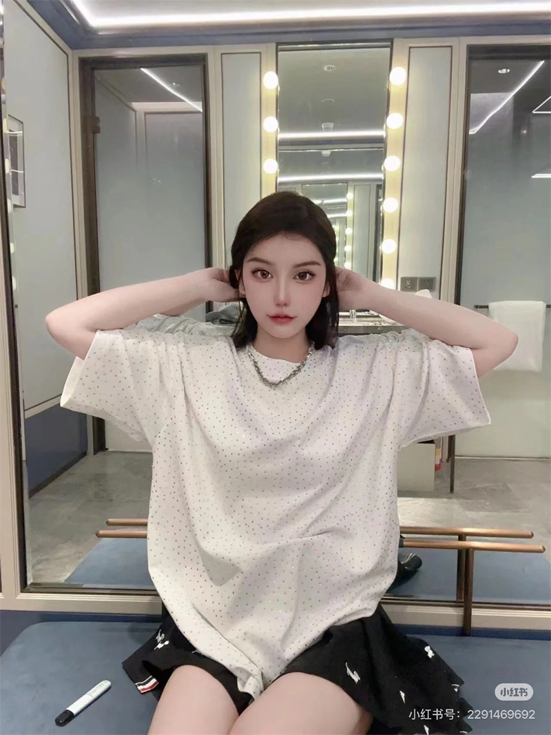 발렌시아가 큐빅 오버사이즈 반팔 티셔츠（세븐） - 상세 이미지