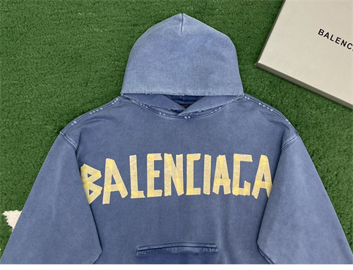 발렌시아가 테이프 타입 립드 포켓 오버사이즈 후드 3컬러（레어） - 상세 이미지