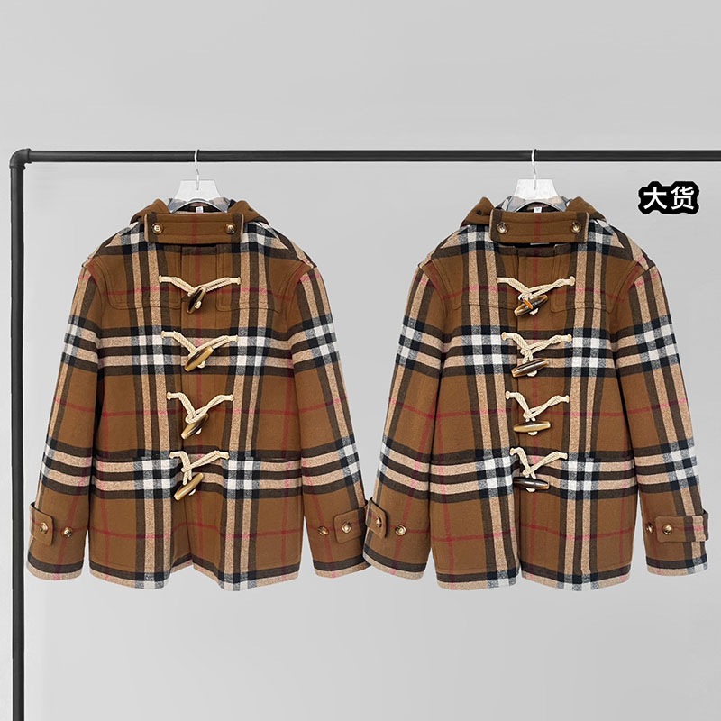 버버리 체크 더플 코트