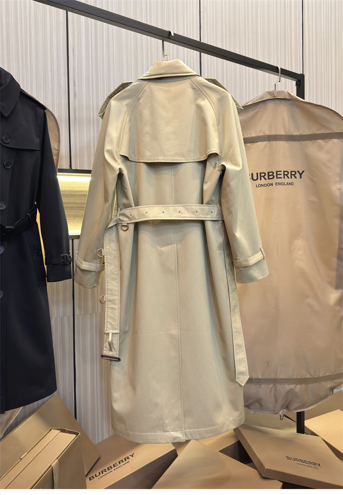 버버리 해리티지 여성용 롱 뉴 웨스트민스터 트렌치 코트 베이지 - 상세 이미지