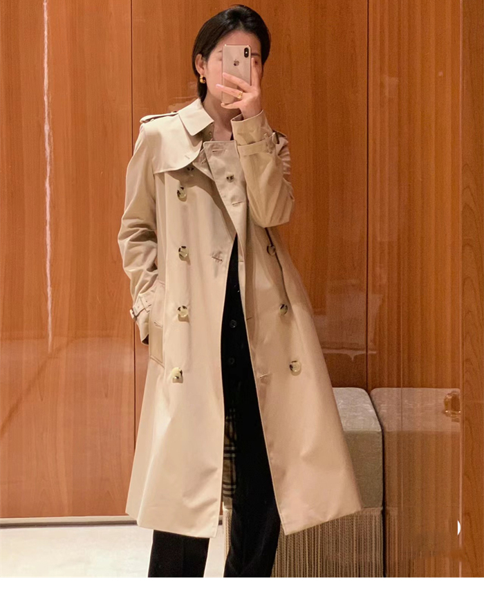 버버리 해리티지 여성용 롱 뉴 켄징턴 베이지 - 상세 이미지