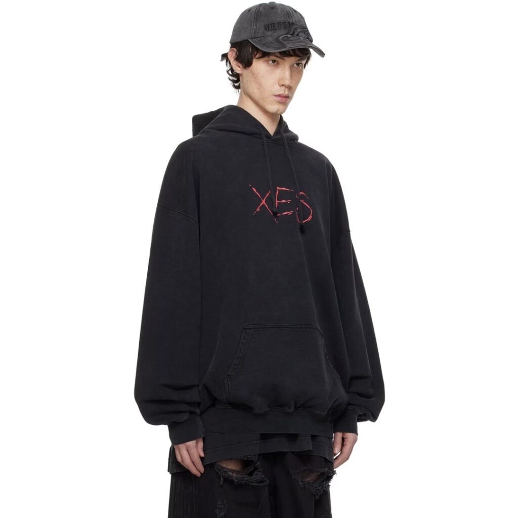 베트멍 24SS XES 오버사이즈 후드 티셔츠 블랙 - 상세 이미지