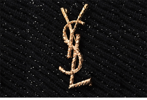 생로랑 YSL 로고 V넥 니트 가디건（세븐） - 상세 이미지
