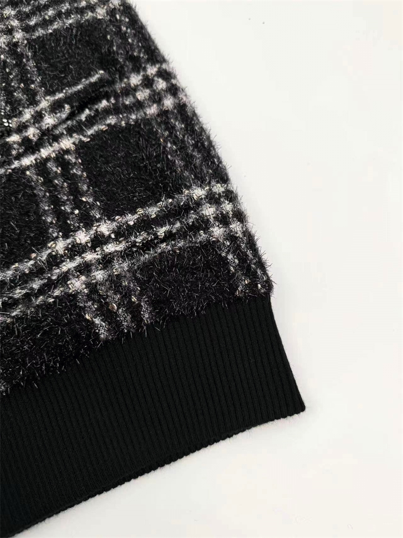 C H A N E L 샤넬 숄카라 체크 버튼 울 트위드 자켓 레플리카 9번 이미지 - 의류 | 세미샵 레플리카 사이트