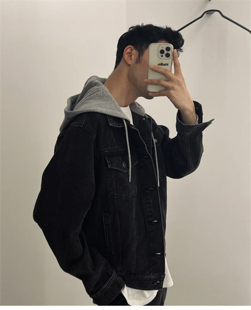 셀린느 24FW 차콜 워시 로그 데님 후드 자켓 - 상세 이미지