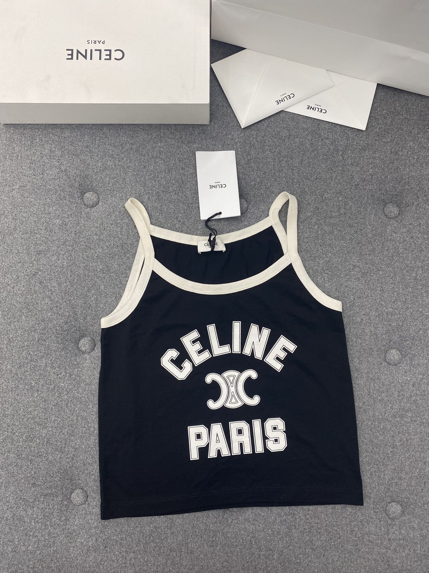 셀린느 24SS PARIS 크롭 탱크 탑 （터보） - 상세 이미지