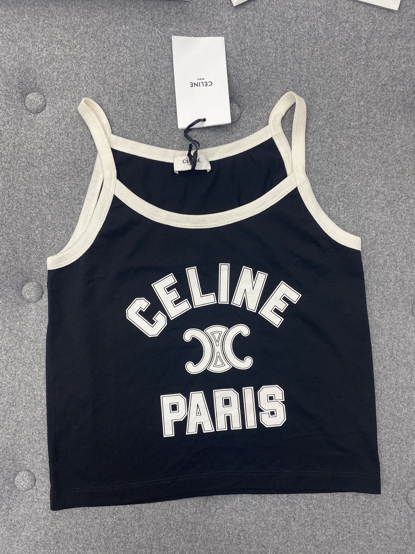 셀린느 24SS PARIS 크롭 탱크 탑 （터보） - 상세 이미지