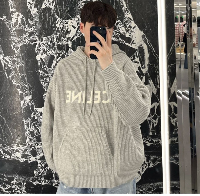 C E L I N E 셀린느 립드 울 오버사이즈 스웨터 후드 레플리카 4번 이미지 - 의류 | 세미샵 레플리카 사이트