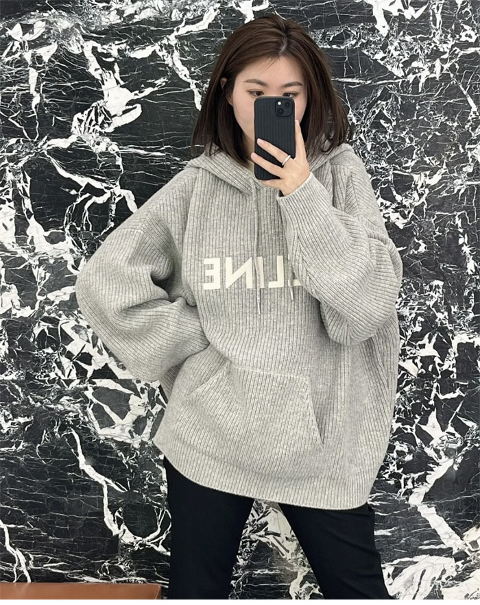 C E L I N E 셀린느 립드 울 오버사이즈 스웨터 후드 레플리카 6번 이미지 - 의류 | 세미샵 레플리카 사이트