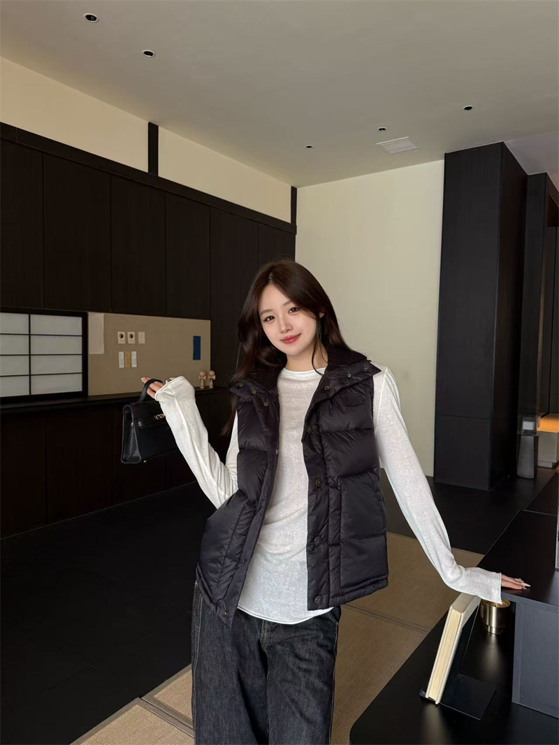 셀린느 트리옹프 로고 슬리브리스 다운 질렛 패딩 조끼 - 상세 이미지