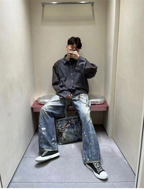 아크네 24FW 체크 플란넬 셔츠 - 상세 이미지