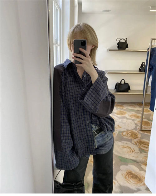 아크네 24FW 체크 플란넬 셔츠 - 상세 이미지