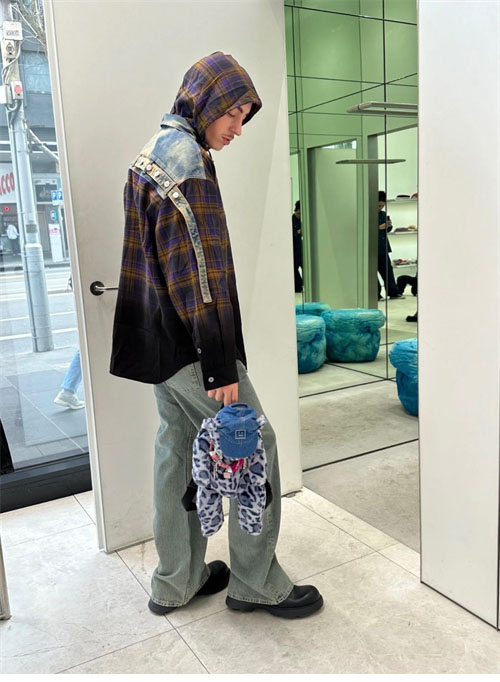 아크네 24fw 후드 버튼 업 셔츠 - 상세 이미지