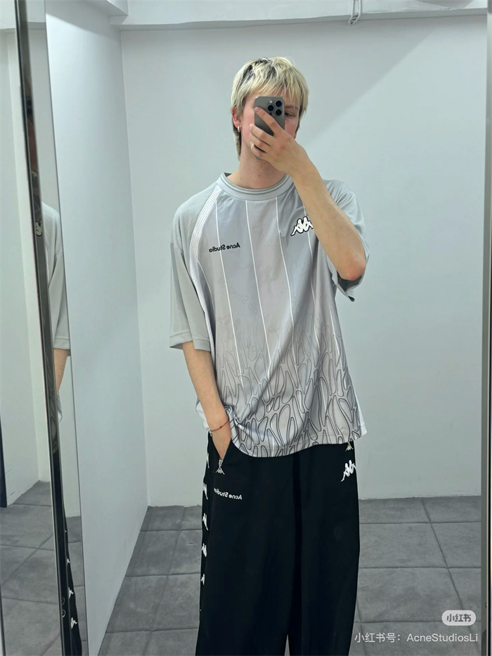 아크네 x 카파 로고 저지 반팔 티셔츠（세븐） - 상세 이미지