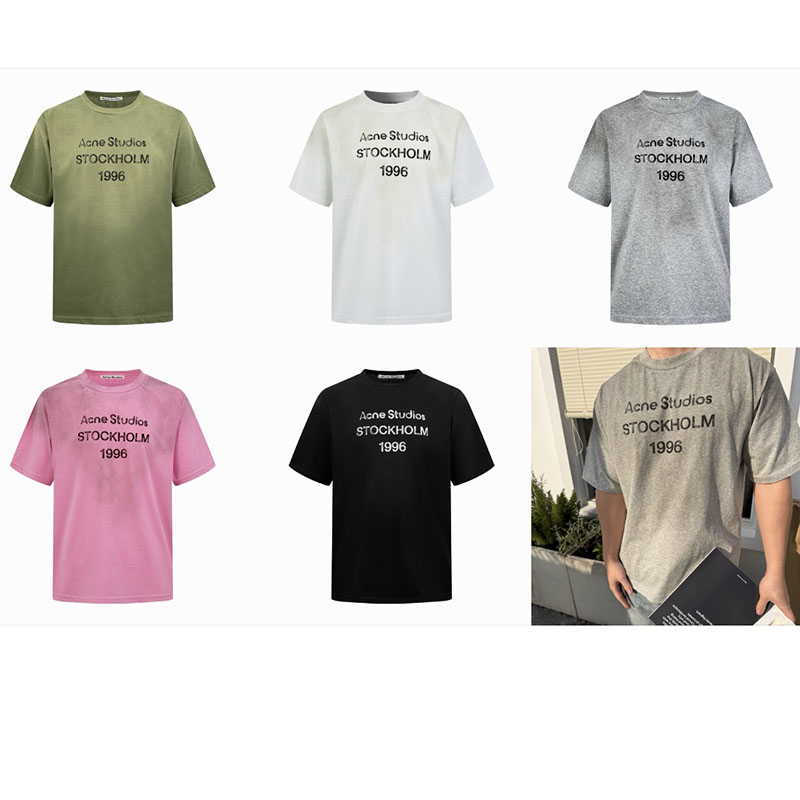 아크네 아크네 로고 프린트 코튼 반팔 티셔츠 레플리카 3번 이미지 - 의류 | 세미샵 레플리카 사이트