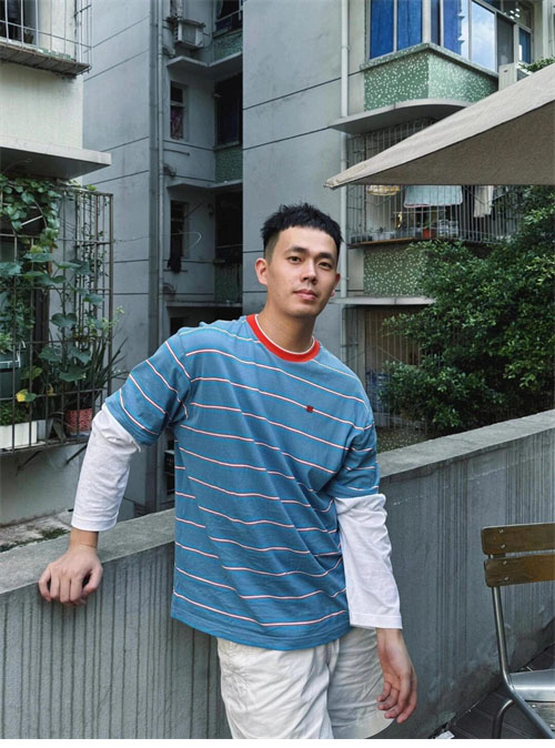 아크네 스트라이프 레이어드 티셔츠（레어） - 상세 이미지