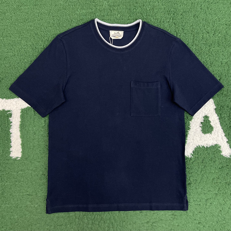 에르메스 “Piqures sellier” 포켓 반팔 티셔츠