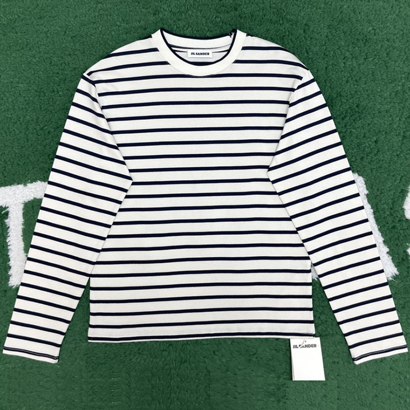 질샌더 투톤 스트라이프 긴팔 티셔츠