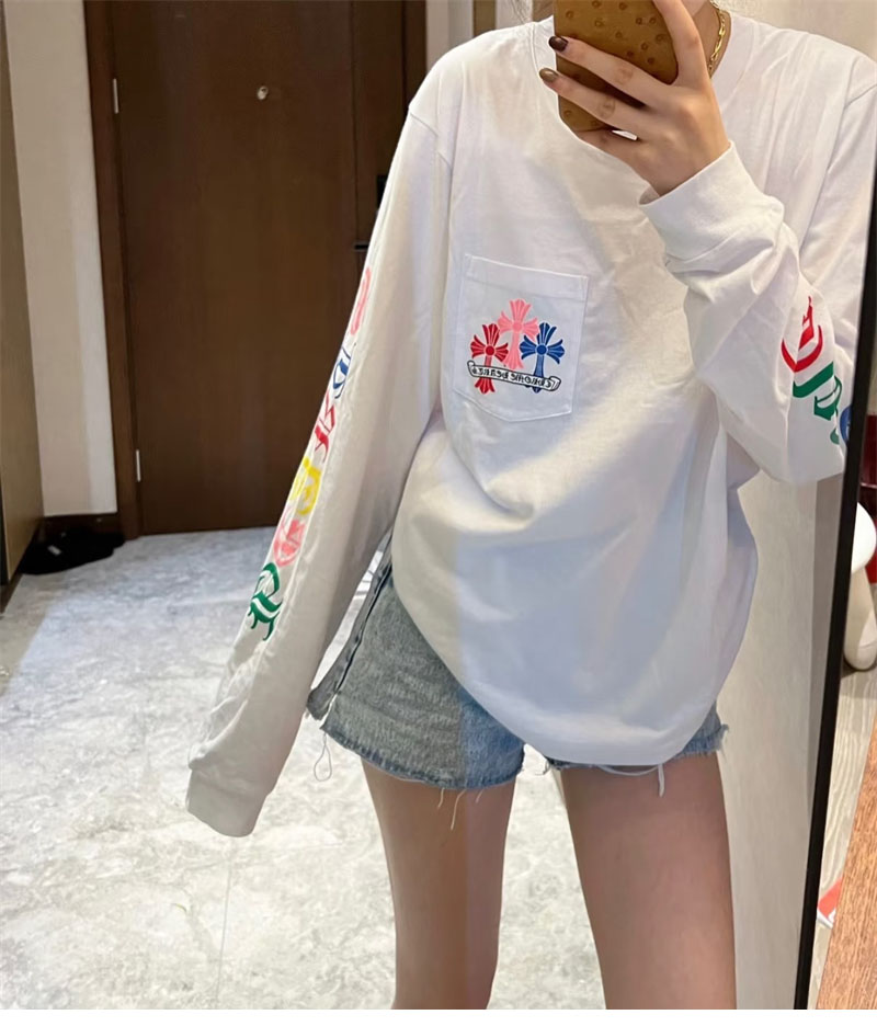 Chrome Hearts 크롬하츠 멀티 컬러 크로스 세머터리 롱슬리브 티셔츠 레플리카 3번 이미지 - 의류 | 세미샵 레플리카 사이트