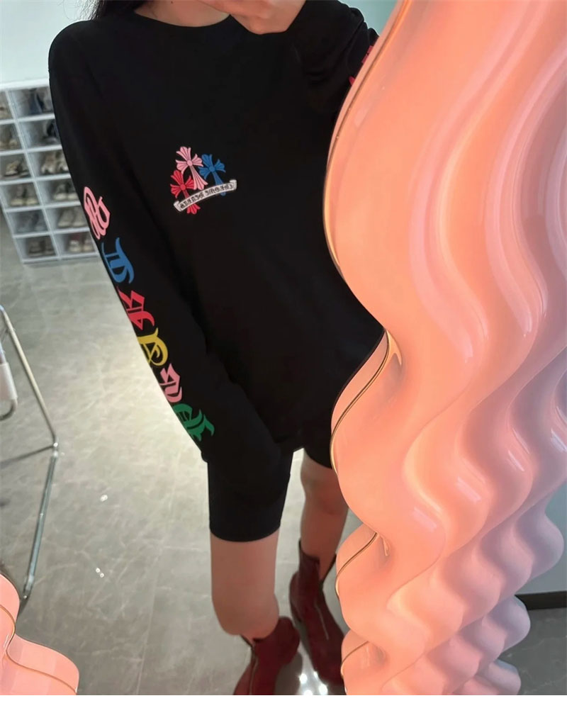 Chrome Hearts 크롬하츠 멀티 컬러 크로스 세머터리 롱슬리브 티셔츠 레플리카 5번 이미지 - 의류 | 세미샵 레플리카 사이트