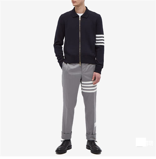 Thom Browne 톰브라운 사선완장 4-Bar 메리노 울 니트 카라 집업 레플리카 2번 이미지 - 의류 | 세미샵 레플리카 사이트