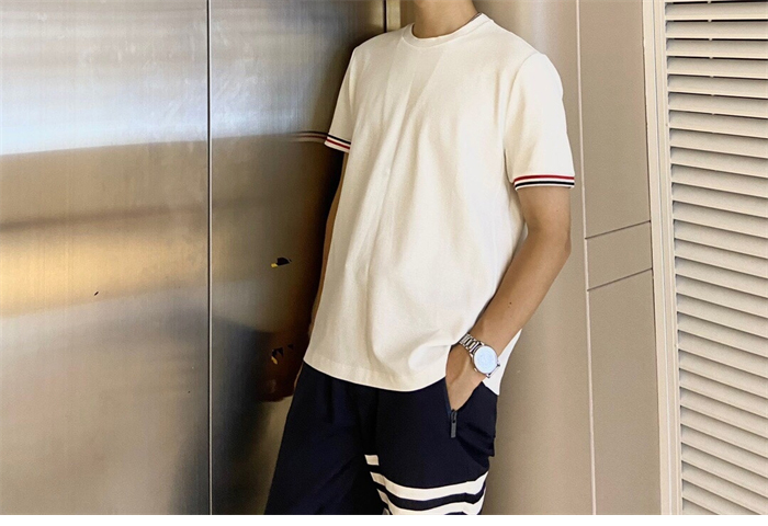 톰브라운 삼선 스트라이프 반팔 티셔츠（TJ공장） - 상세 이미지