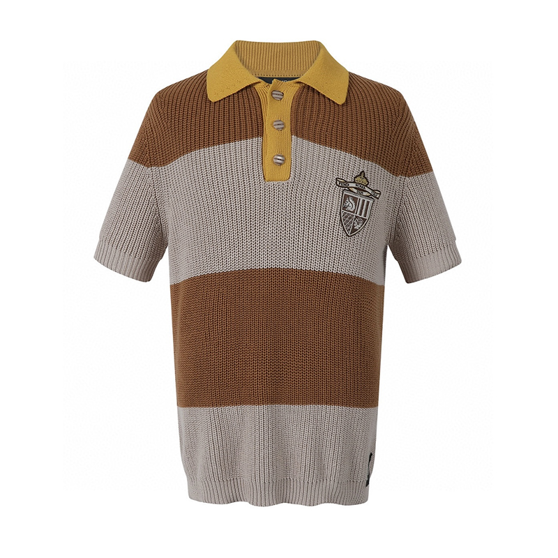 자수 펜디 클럽 크레스트 스트라이프 폴로 셔츠