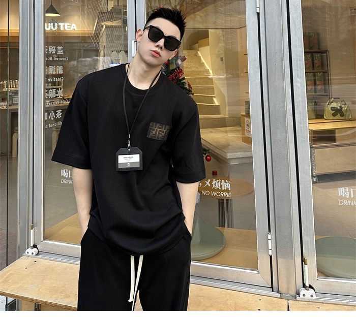 펜디 FF 오버사이즈 저지 반팔 티셔츠（세븐） - 상세 이미지