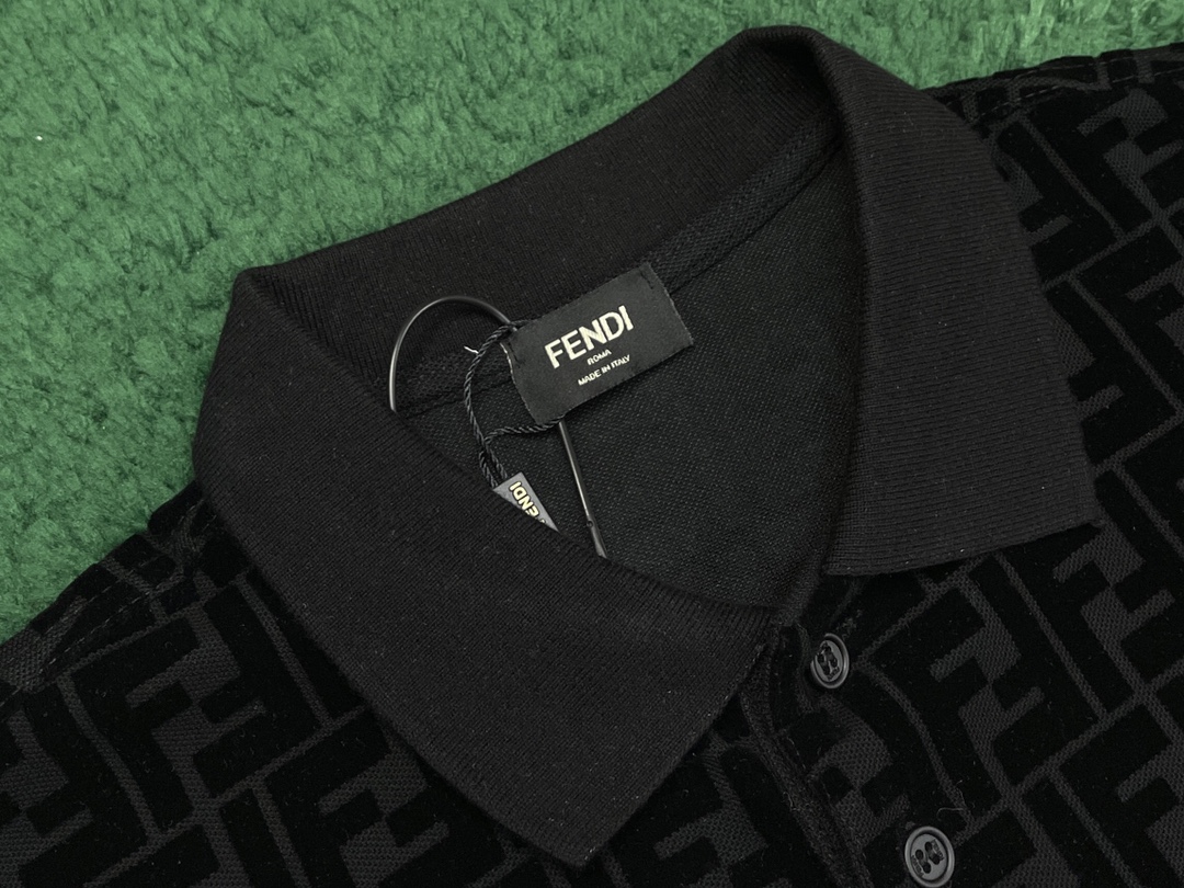펜디 매칭 FF 모티브 PK폴로 반팔 티셔츠 - 상세 이미지