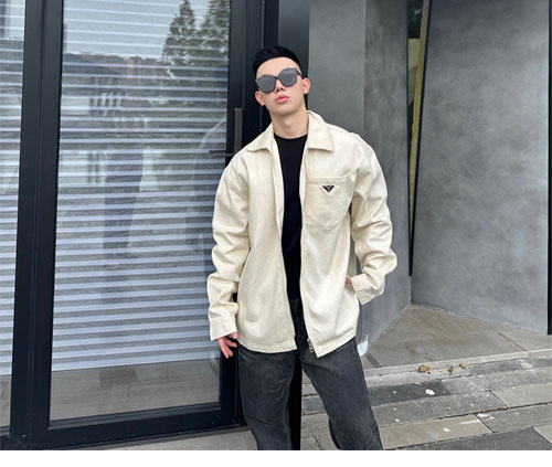 프라다 24SS 불 데님 블루종 셔츠 - 상세 이미지