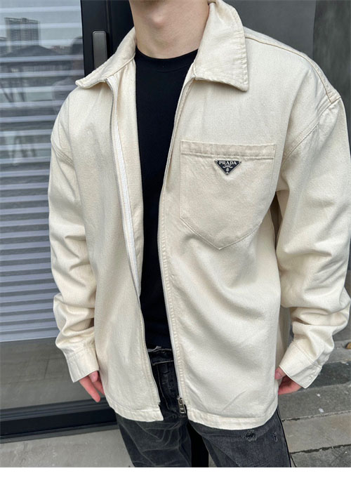 프라다 24SS 불 데님 블루종 셔츠 - 상세 이미지