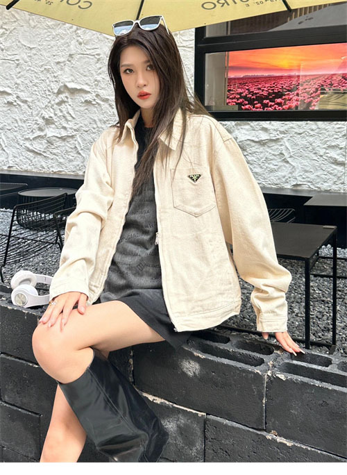 프라다 24SS 불 데님 블루종 셔츠 - 상세 이미지