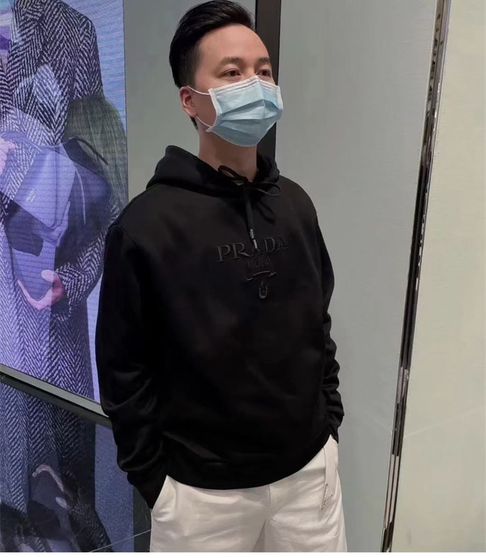 프라다 프라다 로고 자수 코튼 후디 레플리카 8번 이미지 - 의류 | 세미샵 레플리카 사이트