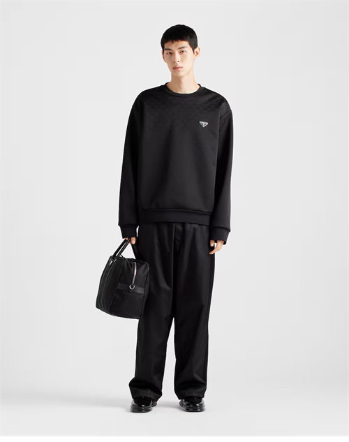 P R A D A 프라다 트라이앵글 로고 테크니컬 코튼 스웨트셔츠 맨투맨 레플리카 2번 이미지 - 의류 | 세미샵 레플리카 사이트