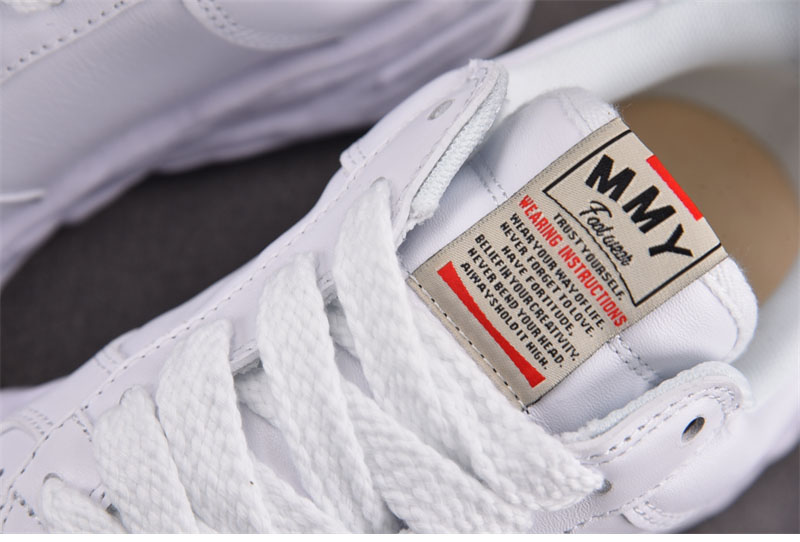 기타 미하라 야스히로 웨인 OG 솔 레더 로우탑 스니커즈 화이트 레플리카 1번 이미지 - 신발 | 세미샵 레플리카 사이트