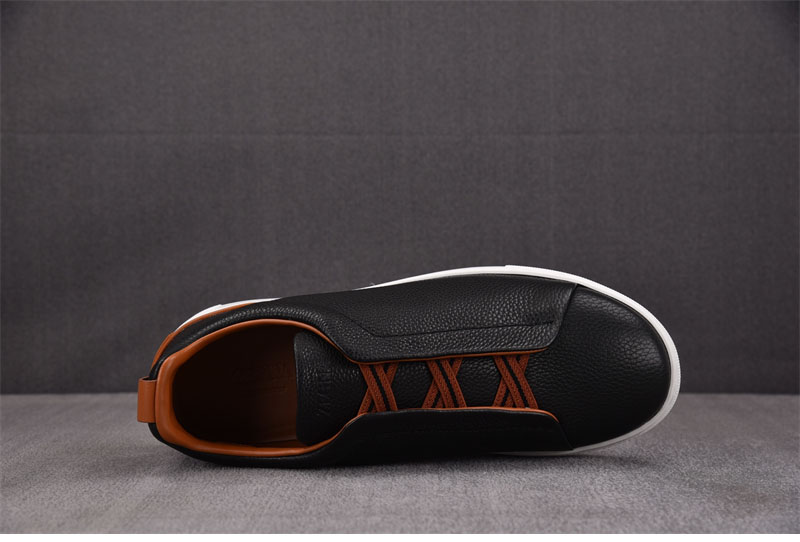 기타 제냐 블랙 디어스킨 트리플 스티치 스니커즈 레플리카 2번 이미지 - 신발 | 세미샵 레플리카 사이트