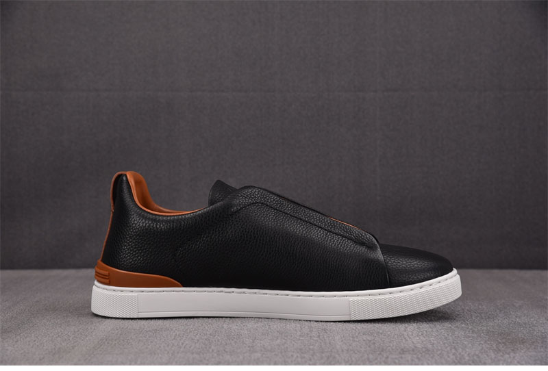 기타 제냐 블랙 디어스킨 트리플 스티치 스니커즈 레플리카 4번 이미지 - 신발 | 세미샵 레플리카 사이트