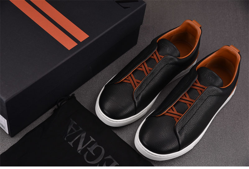 기타 제냐 블랙 디어스킨 트리플 스티치 스니커즈 레플리카 9번 이미지 - 신발 | 세미샵 레플리카 사이트