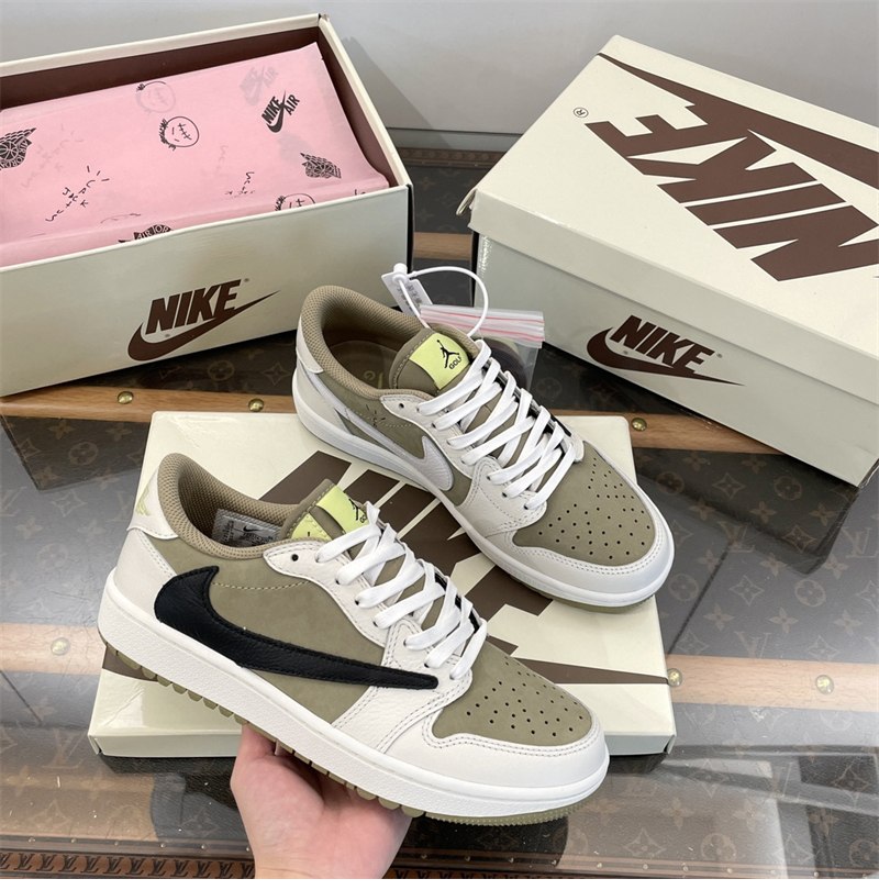 Nike 나이키 x 트레비스 스캇 에어조던1 로우 골프 네츄럴 올리브 레플리카 4번 이미지 - 신발 | 세미샵 레플리카 사이트