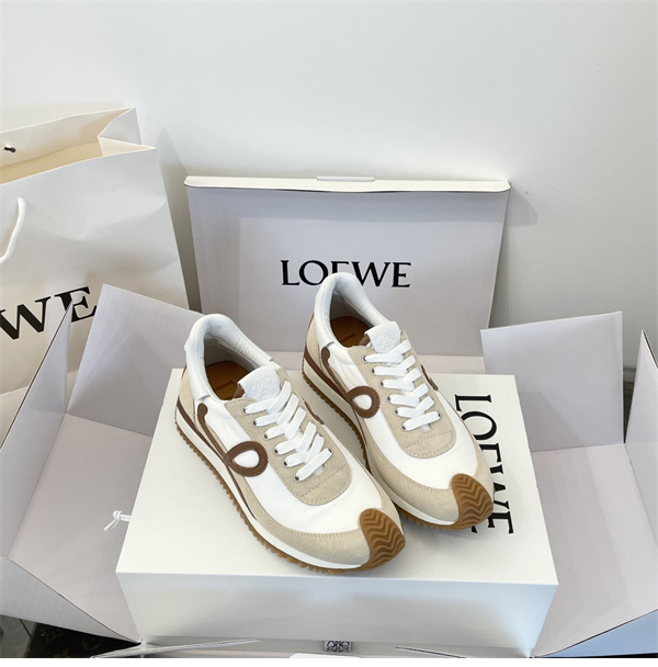 Loewe 로에베 플로우 러너 스니커즈 스웨이드 나일론 화이트 베이지 레플리카 6번 이미지 - 신발 | 세미샵 레플리카 사이트