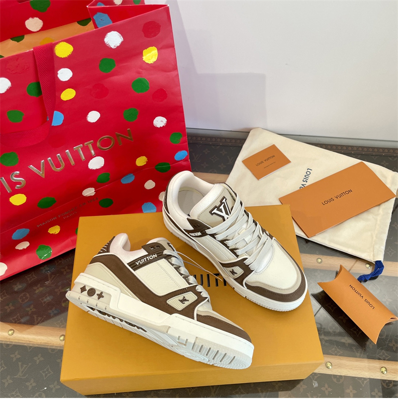 Louis Vuitton 루이비통 LV 트레이너 스니커즈 브라운 레플리카 9번 이미지 - 신발 | 세미샵 레플리카 사이트