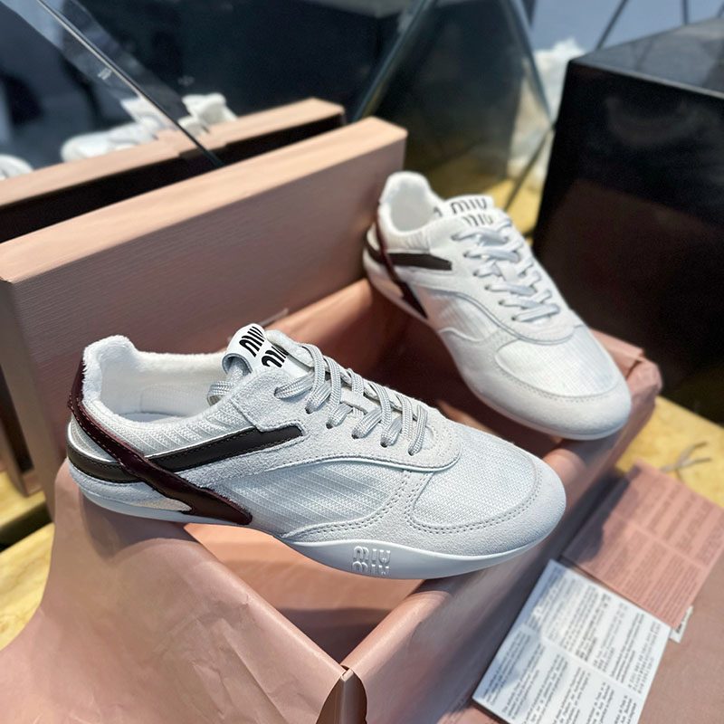 미우미우 미우미우 김나지움 기능성 소재 스니커즈 화이트/버건디 레플리카 1번 이미지 - 신발 | 세미샵 레플리카 사이트