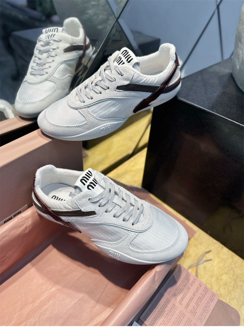 미우미우 미우미우 김나지움 기능성 소재 스니커즈 화이트/버건디 레플리카 5번 이미지 - 신발 | 세미샵 레플리카 사이트