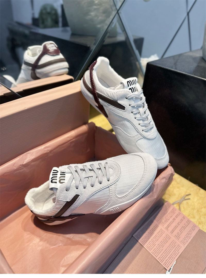 미우미우 미우미우 김나지움 기능성 소재 스니커즈 화이트/버건디 레플리카 6번 이미지 - 신발 | 세미샵 레플리카 사이트