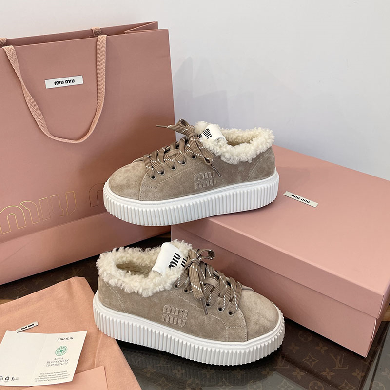 미우미우 미우미우 시어링 라이닝 스웨이드 스니커즈 레플리카 1번 이미지 - 신발 | 세미샵 레플리카 사이트
